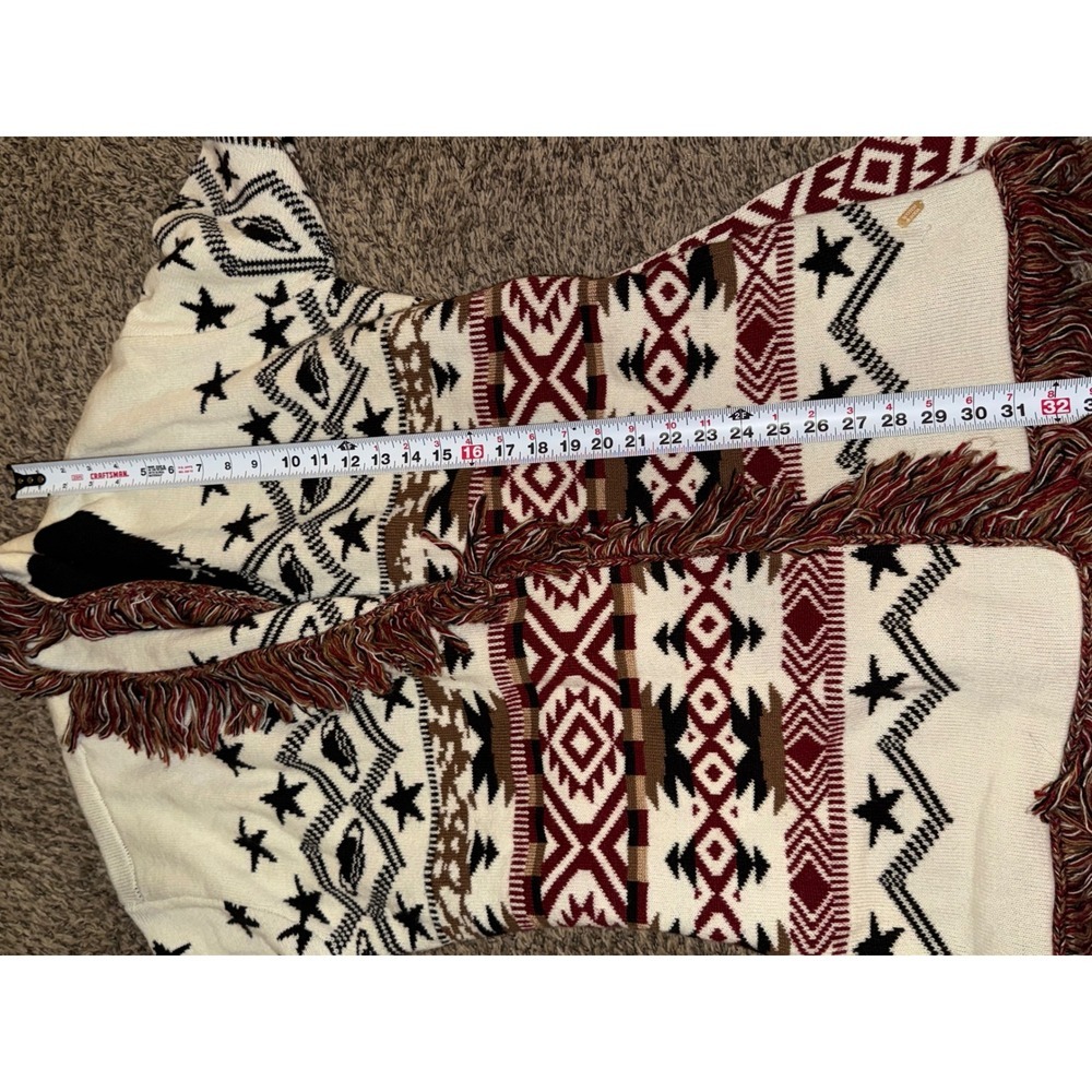 Scotch Soda Amsterdam Bohemian Aztec Star Fringe Kimono Cardigan Sweater - Picture 12 of 15